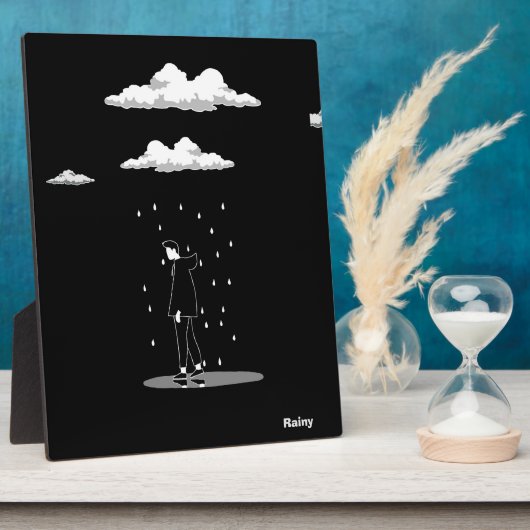 Plaque Rainy Tabletop avec Easel (Côté)