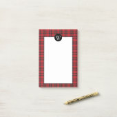 Plaqué rouge classique avec Monogram Post-It Notes (Sur un bureau)