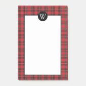 Plaqué rouge classique avec Monogram Post-It Notes (Devant)