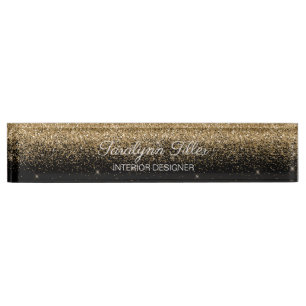 Plaque rouge du bureau de Parties scintillant Gold