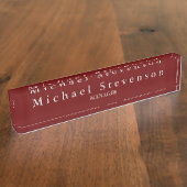 Plaque rouge élégante et moderne pour bureau (Taille)