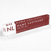 Plaque rouge Monogram minimaliste moderne
