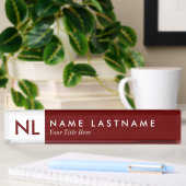 Plaque rouge Monogram minimaliste moderne