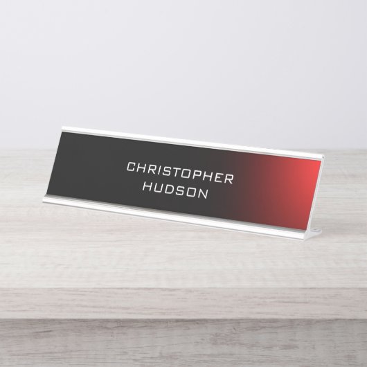 Plaque rouge noire moderne (Devant)