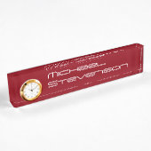 Plaque rouge professionnelle avec horloge