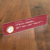 Plaque rouge professionnelle avec horloge (Taille)