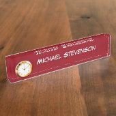 Plaque rouge professionnelle avec horloge (Taille)