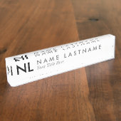 Plaque signalétique blanche de bureau de (Taille)