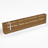 Plaque signalétique chrétienne croisée de bureau