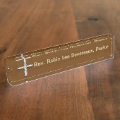 Plaque signalétique chrétienne croisée de bureau (Taille)
