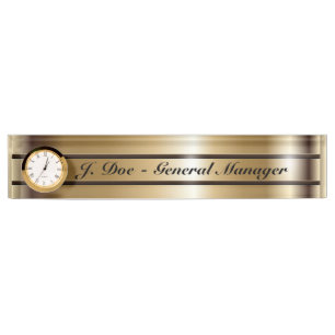 Plaque signalétique d'or de bureau de rayures