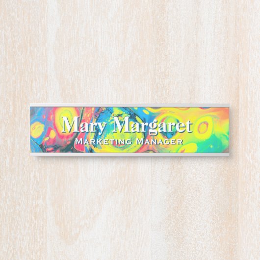 Plaque signalétique du bureau acrylique psychédéli (Devant)