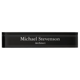 Plaque signalétique du bureau d'architecte noir él