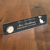 Plaque signalétique du bureau de l'horloge du chat (Taille)