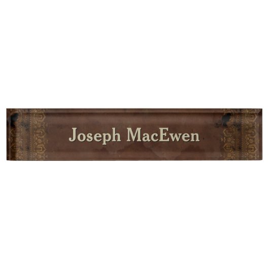 Plaque signalétique faite sur commande simili cuir (Devant)