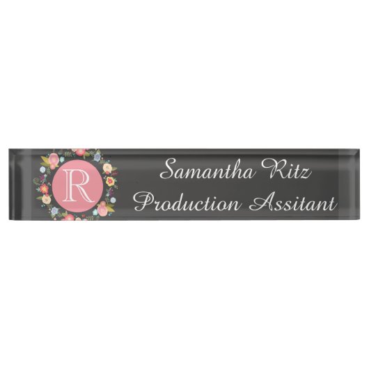 Plaque signalétique florale de tableau (Devant)
