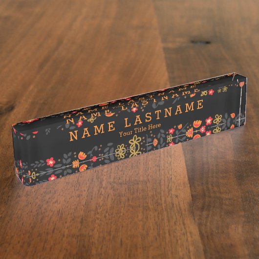 Plaque signalétique noire faite sur commande Girly (Taille)