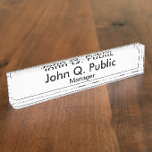 Plaque signalétique simple du bureau blanc (Taille)