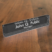 Plaque signalétique simple du bureau noir (Taille)