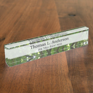 Plaque signalétique supérieure de bureau d'arbre