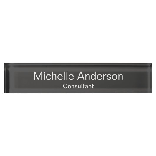 Plaque signalétique unique Chic Grey Consultant (Devant)