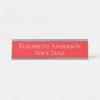Plaque simple de nom rouge