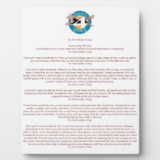 Plaque "So God made A Chien"