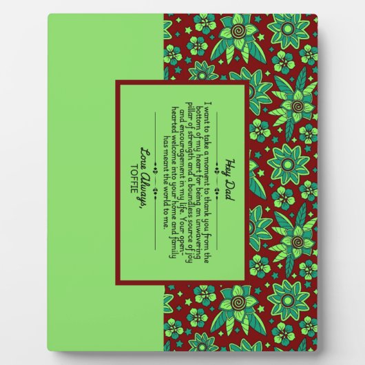 Plaque tabletop met Easel Fotoplaat (Voorkant)