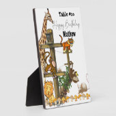 Plaque tabletop met Easel Wildlife Animals Fotoplaat (Zijkant)