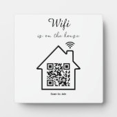 Plaque tabletop WiFi minimaliste moderne QR Code (Devant)