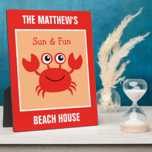 Plaque texte personnalisée Happy Crab