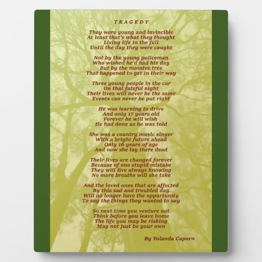 Plaque tragique (Devant)