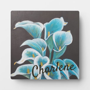 Plaque Turquoise Fleur personnalisée