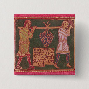 Plaque uit een kruis vierkante button 5,1 cm