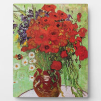 Plaque Van Gogh Red Poppies et Daisies