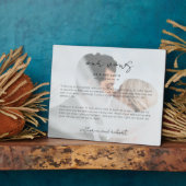 Plaque Vows Mariage Photo Personnalisée Moderne (Côté)