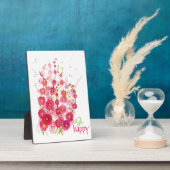 Plaque - Wees Happy Hollyhocks Fotoplaat (Zijkant)