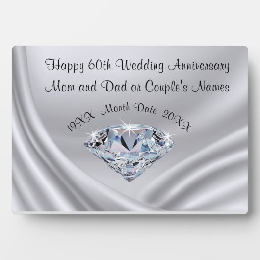 Plaques d'anniversaire personnalisées pour les par (Devant)