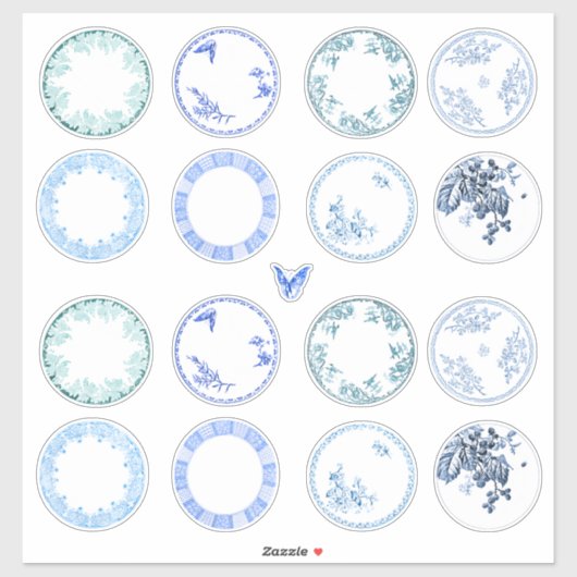 Plaques d'antiquités françaises | stickers BLEU (Feuille)