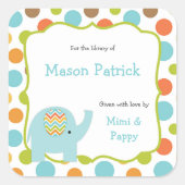 Plaques de baby shower / autocollants de bibliothè (Devant)