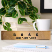 Plaques de bureau en cuivre pour patron drôle.