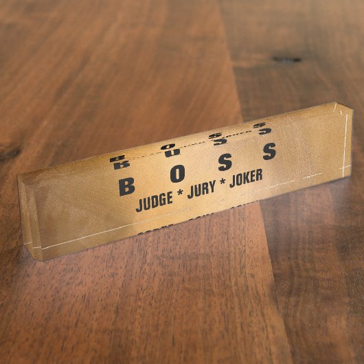 Plaques de bureau en cuivre pour patron drôle. (Taille)