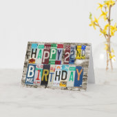 Plaques de licence Joyeux 22e Anniversaire Carte (Fleur jaune)