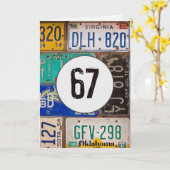 Plaques de licence vintages pour la carte d'annive (Fleur jaune)