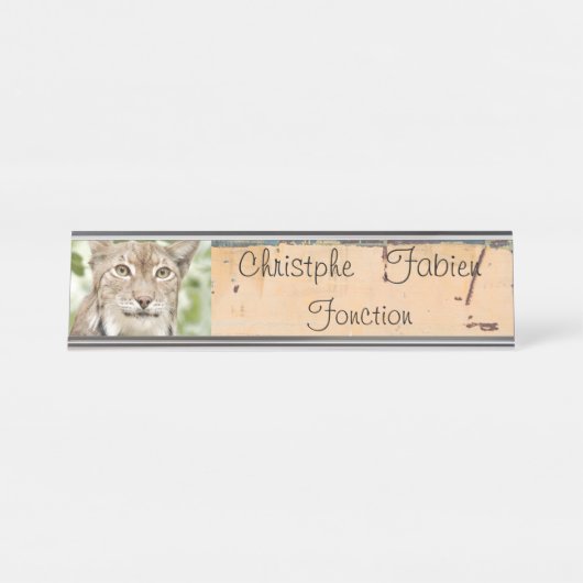 Plaques de nom chat lynx 1 . animaux. (Devant)