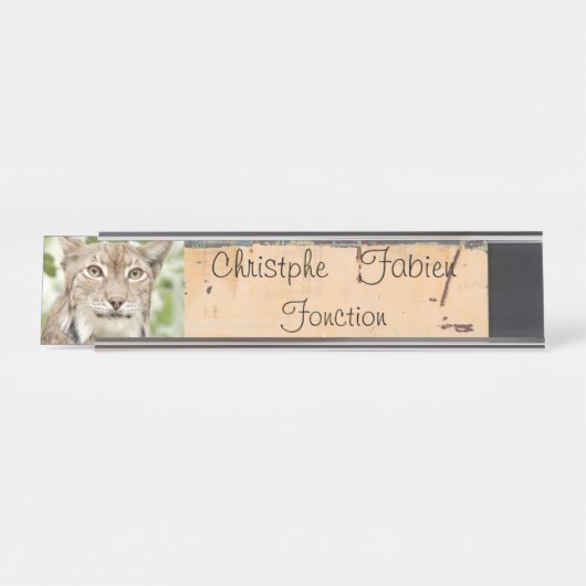 Plaques de nom chat lynx 1 . animaux. (Devant)