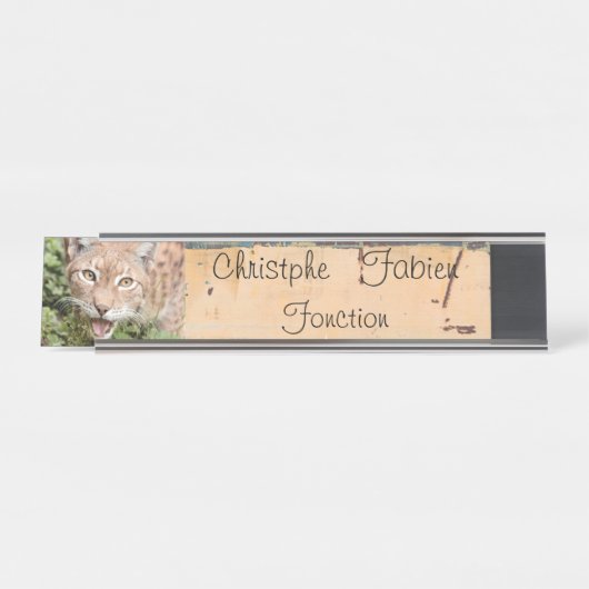 Plaques de nom chat lynx 2 . animaux. (Devant)