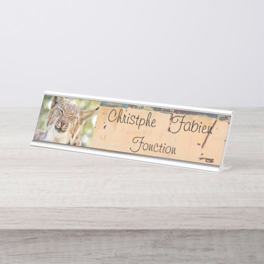 Plaques de nom chat lynx 3 . animaux. (Devant)