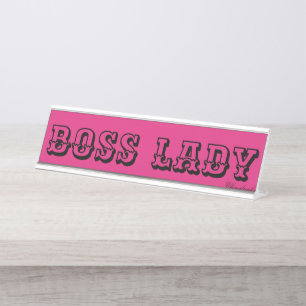 PLAQUES DE NOM DE BUREAU DE LA DAME BOSS