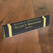 Plaques de nom de bureau personnalisées Noir avec  (Taille)